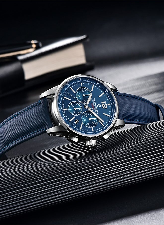 Watches for Men, Chronograph, VK63 Japanese Quartz Movement, Carbon Fiber Bracelet, Water Resistant to 100M, Sapphire Glass Sports Watch for Men