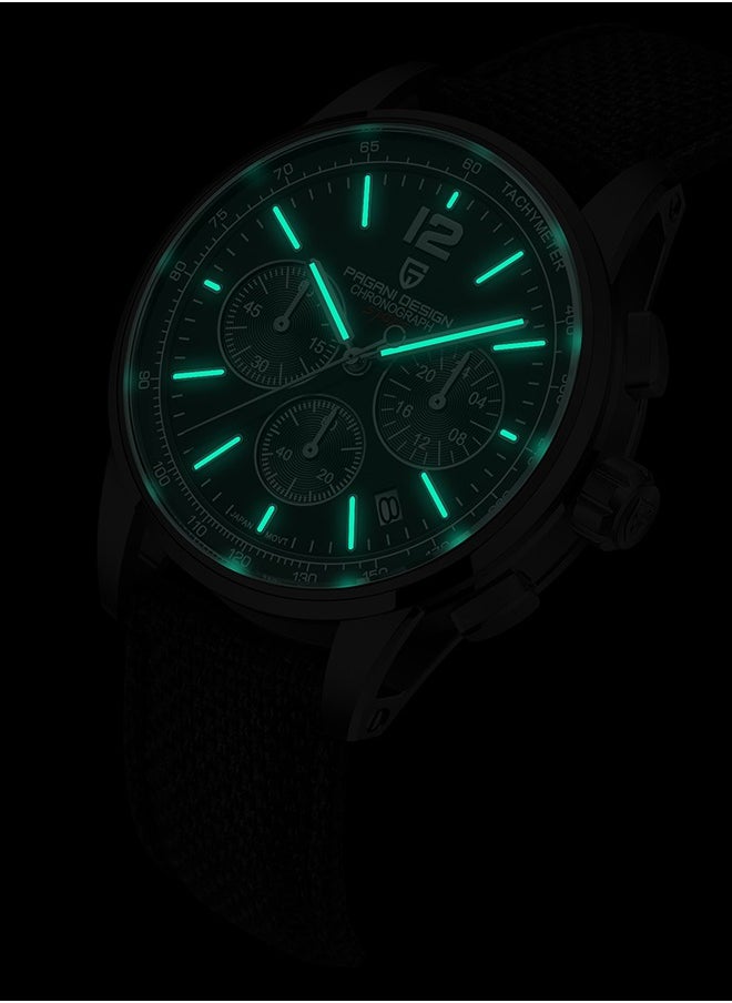 Watches for Men, Chronograph, VK63 Japanese Quartz Movement, Carbon Fiber Bracelet, Water Resistant to 100M, Sapphire Glass Sports Watch for Men