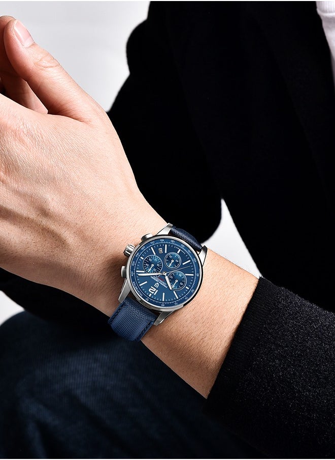 Watches for Men, Chronograph, VK63 Japanese Quartz Movement, Carbon Fiber Bracelet, Water Resistant to 100M, Sapphire Glass Sports Watch for Men