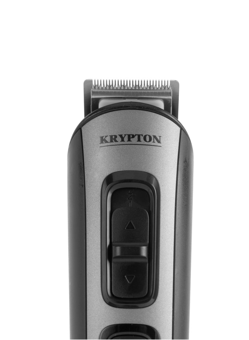 11-IN-1 Rechargeable Digital Grooming Set with Novel LED Display- KNTR6154N| With 6 Interchangeable Heads and 4 Comb Attachments| Includes a Charging Stand| Prefect for Home and Professional Styling Black