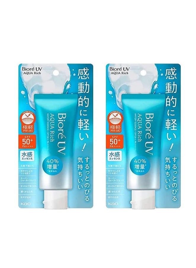 Kao Biore UV Aqua Rich Watery Essence SPF50+ ,Pack of 2