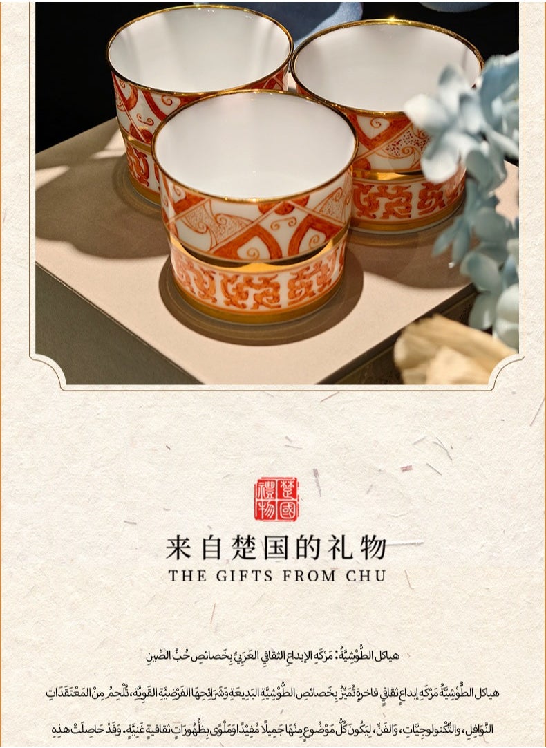 Hand painted gold cup with Chinese dragon pattern