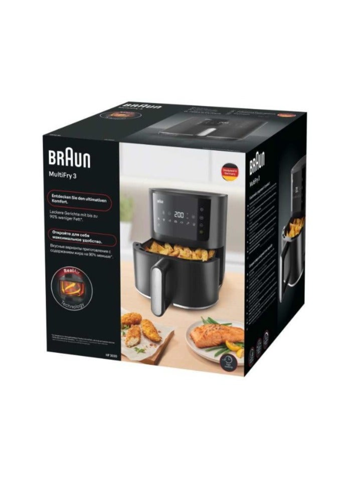 MultiFry 3 Airfryer, 4.3 L Big Capacity, RealAir Technology - 4.3 L 1500 W HF3030 Black