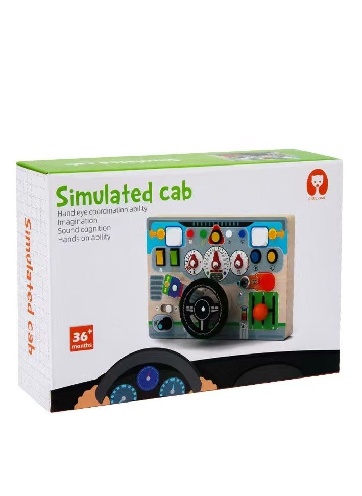 Factory Price Wooden Toddlers Simulated Car Dashboard With LED Lights and Car Sounds