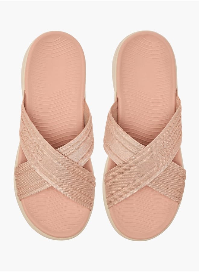 Women's Cross Strap Slip-On Sandals