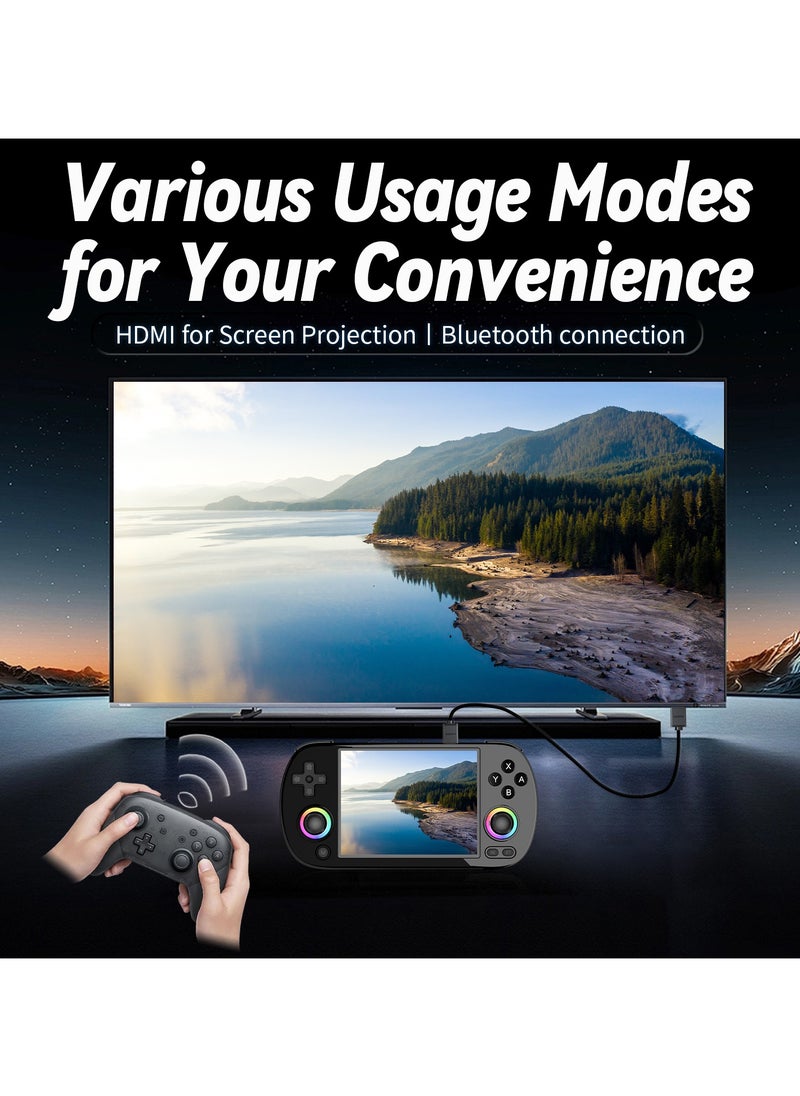 RG40XX H Retro Handheld Game Consoles 64 TF Card Preloaded Games 5000+ Portable Gaming Console Linux 64-bit System 4.0'' IPS Screen WiFi Bluetooth HD and TV Output Black