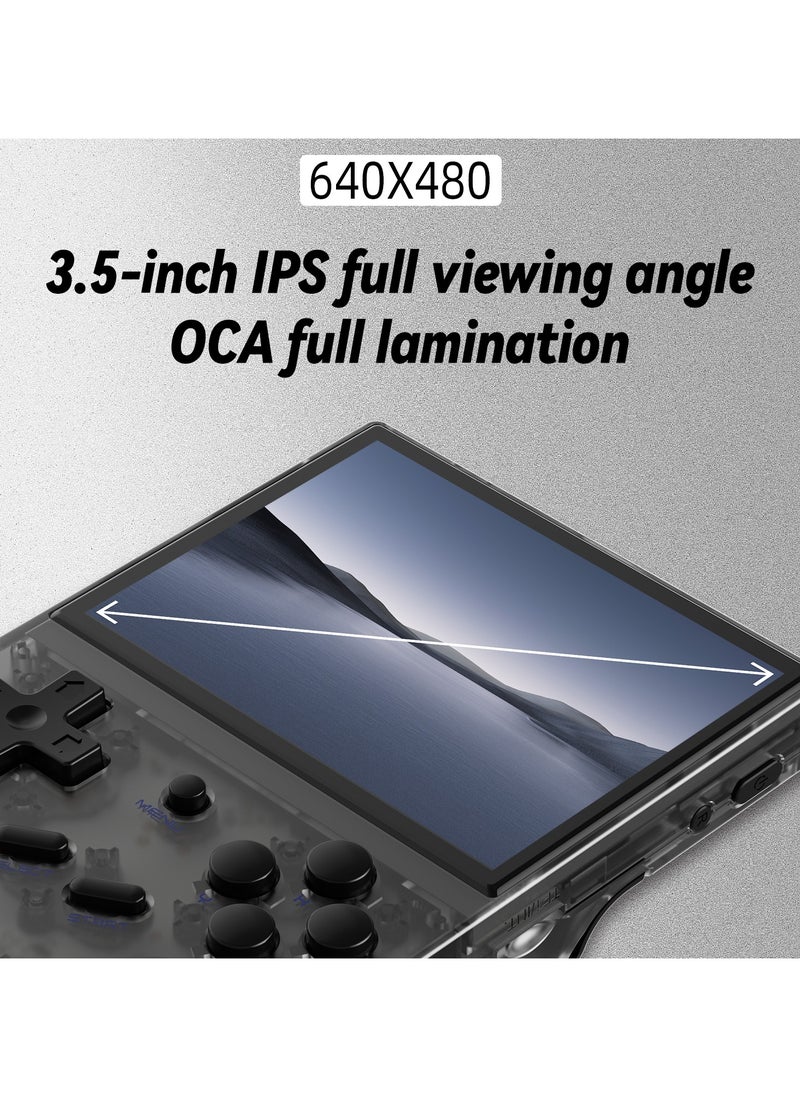 ANBERNIC RG35XX 2024 New Retro Handheld Game Console Linux System HDTV Output 3.5 Inch IPS Screen 64G TF Card 5500+ Classic Games 2600mAh Battery Black
