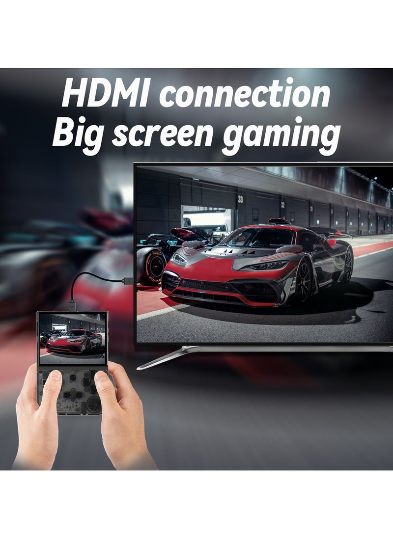 ANBERNIC RG35XX 2024 New Retro Handheld Game Console Linux System HDTV Output 3.5 Inch IPS Screen 64G TF Card 5500+ Classic Games 2600mAh Battery Black