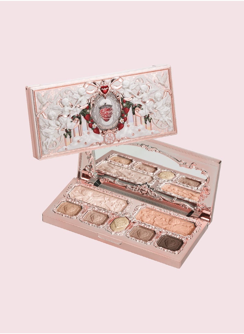 Strawberry Cupid All-in-One Makeup Palette – Versatile Shades for Eyes Cheeks And Face Blendable & Long-Lasting (01 Honey Canele)