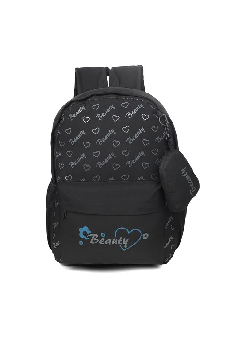 BEAUTY GIRLS By HOTSHOT || Small 15 Liter Girls bag ||Girls college bag || Girls school bag || Girls Tution bag || Girls backpack Waterproof School Bag (BLACK-2)