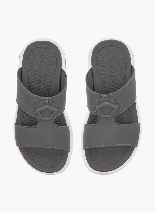 Boys Solid Arabic Sandals with Accent Detail