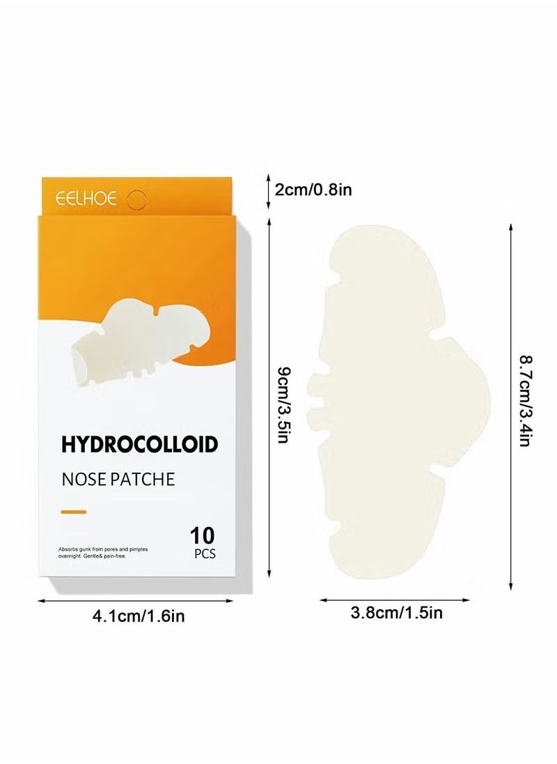 Nose Strip,Pimple Patche,Nose Sticker,Mighty Patch,Zits Strip,Hydrocolloid Patche,for Nose Pore,Zit,and Oil,Dermatologist,Approved Overnight Pore Strips to Absorb Acne Nose Gunk(10 Pcs)