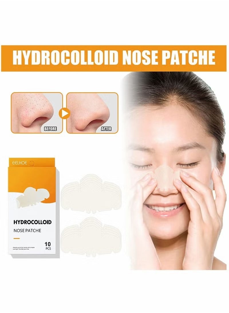 Nose Strip,Pimple Patche,Nose Sticker,Mighty Patch,Zits Strip,Hydrocolloid Patche,for Nose Pore,Zit,and Oil,Dermatologist,Approved Overnight Pore Strips to Absorb Acne Nose Gunk(10 Pcs)
