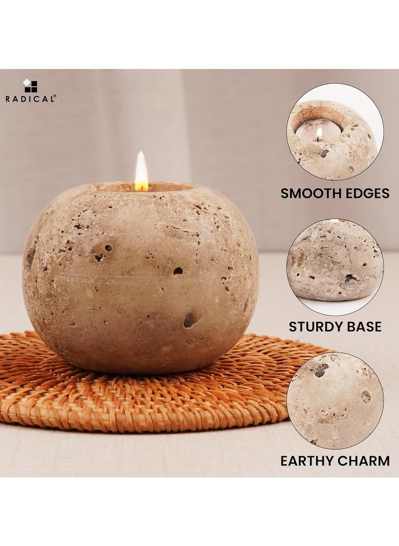 Travertine Marble Tealight Candle Holder | 4