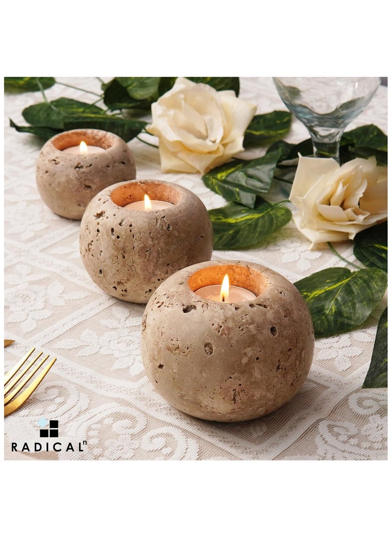 Travertine Marble Tealight Candle Holder | 4