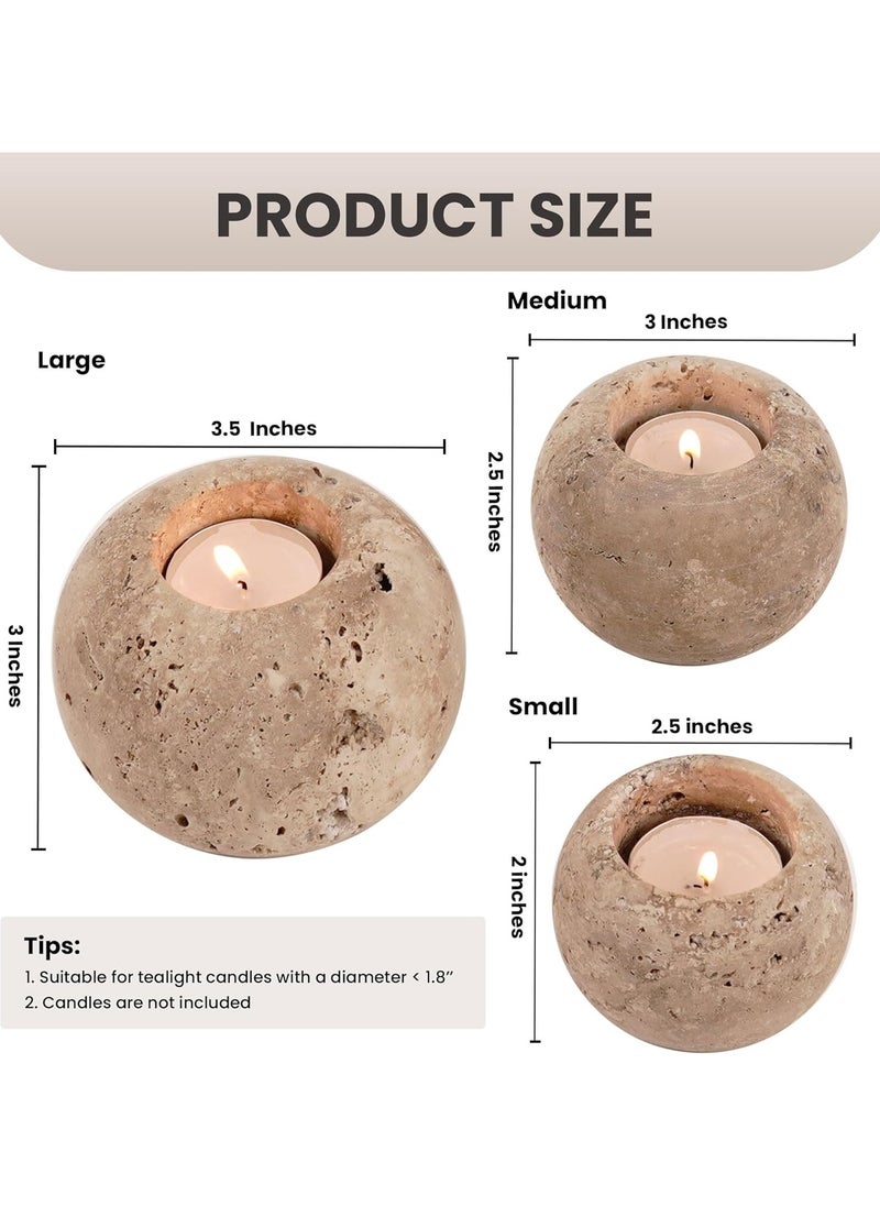 Travertine Marble Tealight Candle Holder | 4