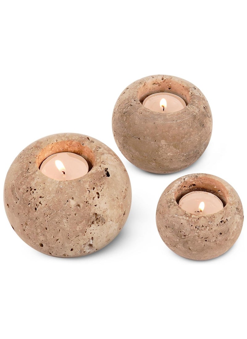 Travertine Marble Tealight Candle Holder | 4