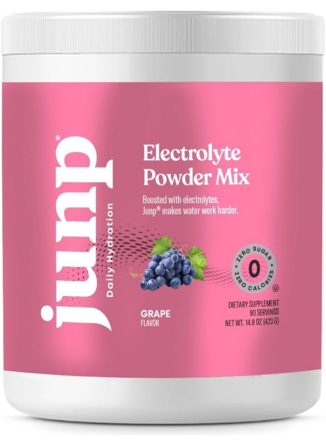 JUNP Electrolytes Powder No Sugar No Carbs – Vine Ripened Grape Keto Electrolyte Drink Mix - Potassium & Salt Hydration Powder Electrolytes Zero Calorie Sugar Free Electrolyte Powder, 90 Servings