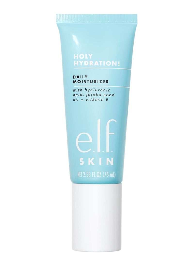 e.l.f. SKIN Holy Hydration! Daily Hydration Moisturizer, Ultra-Hydrating Formula, Infused with Aloe, Jojoba Oil & Shea Butter, Vegan & Cruelty-Free, 2.53 Fl Oz