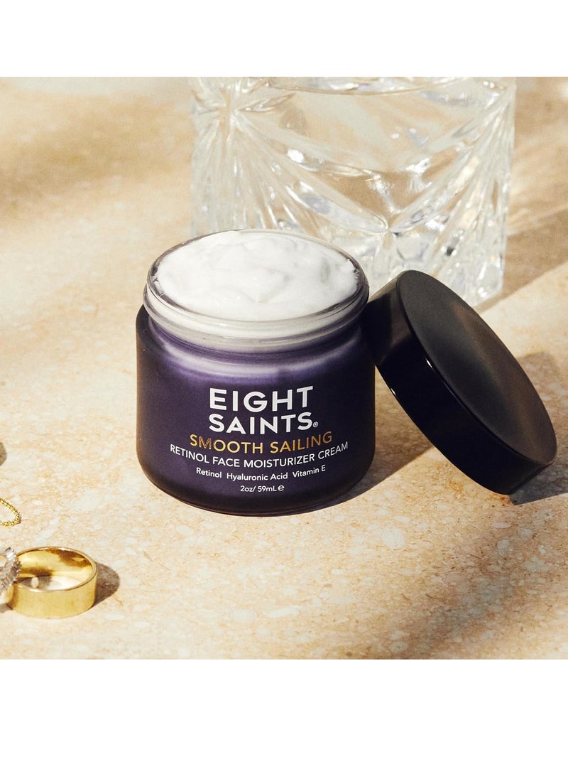Eight Saints Retinol Facial Moisturizer Cream, For Firming Face, Neck & Eye Wrinkles and Lines, Deep Hydrating Lotion, Fragrance-Free, 2 Ounces