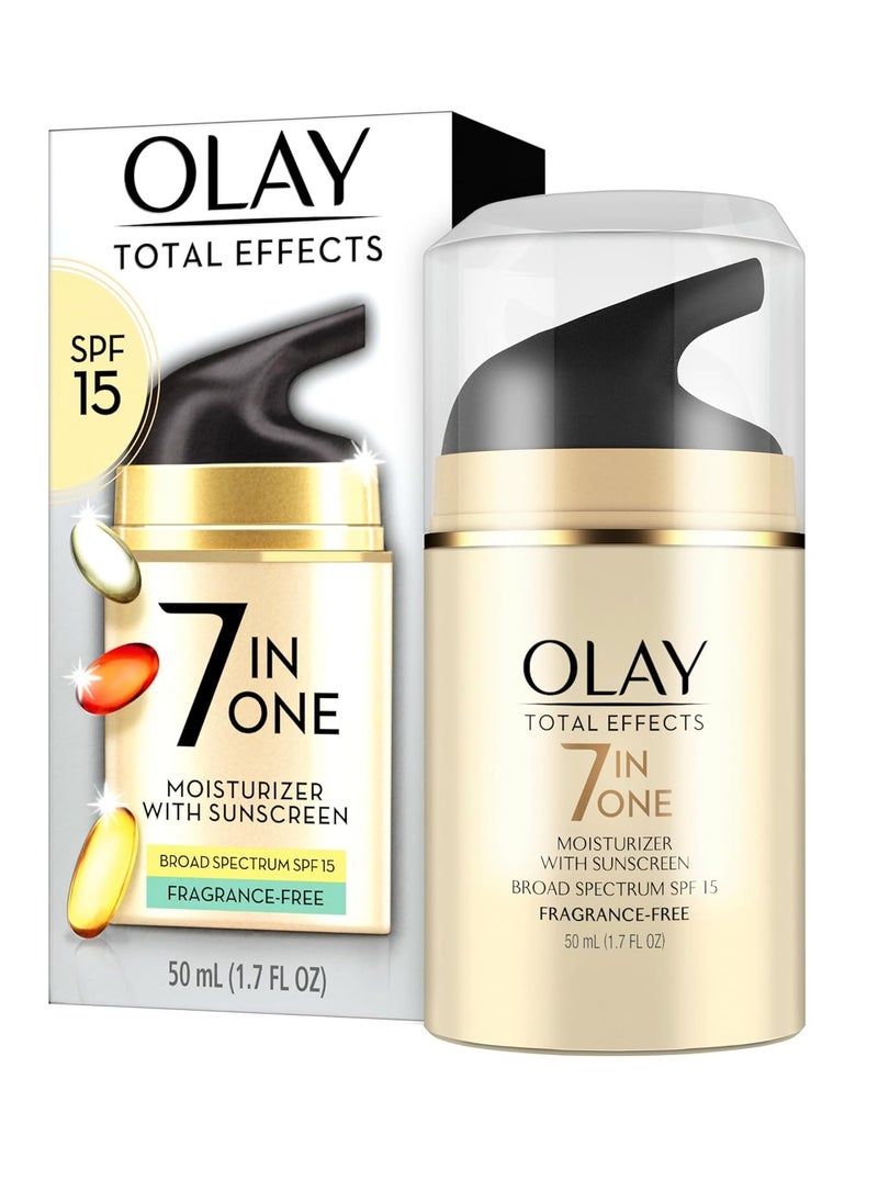 OLAY Total Effects 7-in-1 Anti-Aging Face Moisturizer with SPF 15, Fragrance-Free 1.7 oz