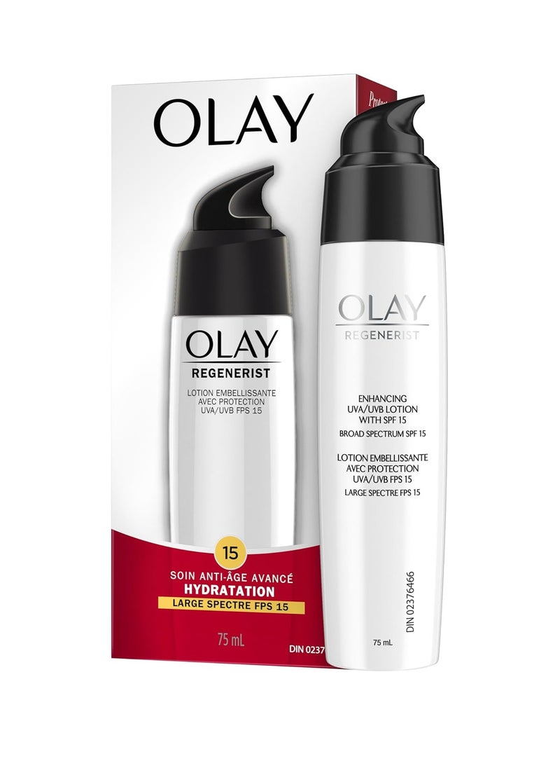 Olay Regenerist Regenerating Face Lotion with Sunscreen SPF 15 Broad Spectrum, No Scent, 2.5 fl oz