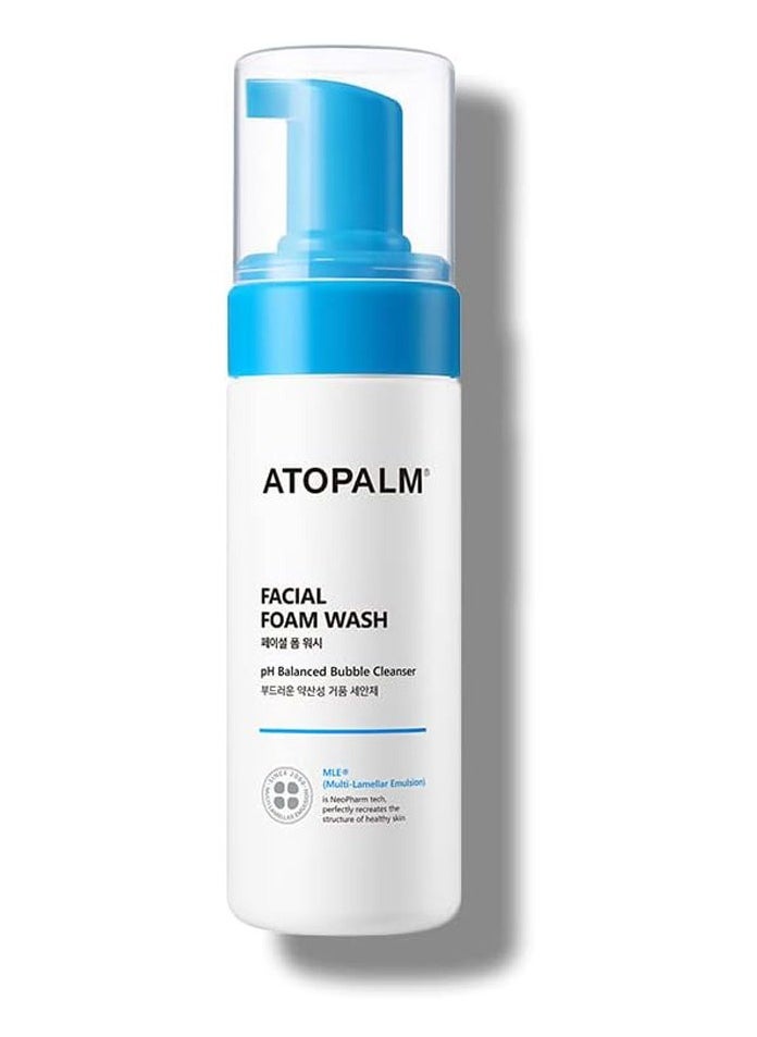 Atopalm Facial Foam Wash - pH Balanced Bubble Cleanser, Tear Free, Sulfate ,Paraben Free, Hypoallergenic for Sensitive Skin, EWG Green Grade, Foaming Facial Cleanser 5.07 Fl Oz, 150ml