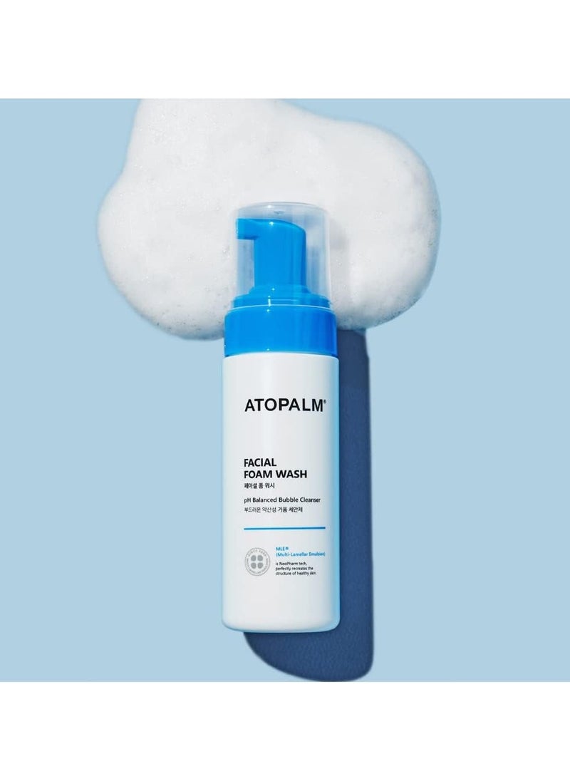 Atopalm Facial Foam Wash - pH Balanced Bubble Cleanser, Tear Free, Sulfate ,Paraben Free, Hypoallergenic for Sensitive Skin, EWG Green Grade, Foaming Facial Cleanser 5.07 Fl Oz, 150ml