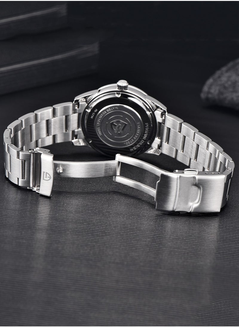 New Men's Quartz Watches, High-Quality Imported Movement, Stainless Steel Frame With Unique Meteorite Blue Surface And Golden Hands, Luxurious And Fashionable PD1734
