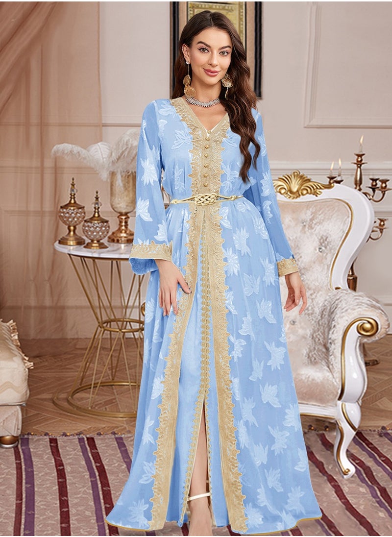 Printing Abaya Dress for Women Dubai Sadui Fancy Moroccan Kaftan Wedding Attire Collection