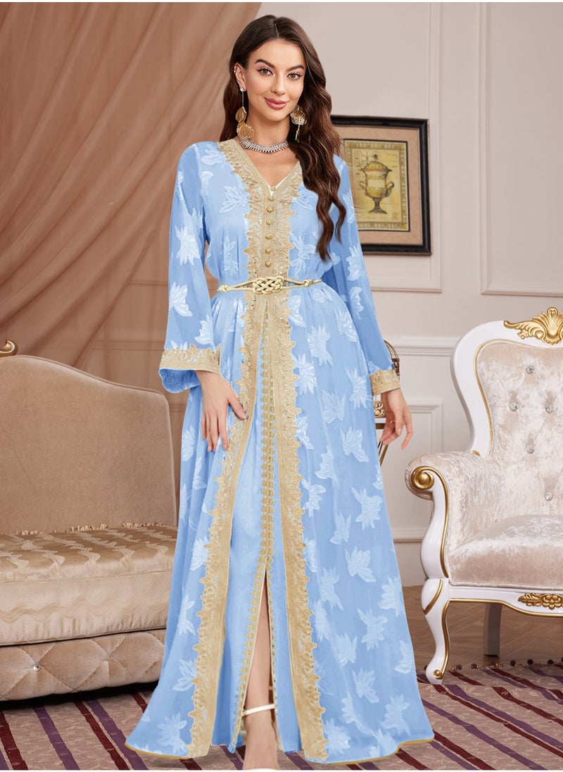 Printing Abaya Dress for Women Dubai Sadui Fancy Moroccan Kaftan Wedding Attire Collection
