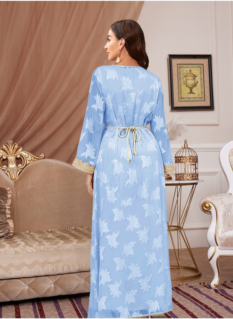 Printing Abaya Dress for Women Dubai Sadui Fancy Moroccan Kaftan Wedding Attire Collection