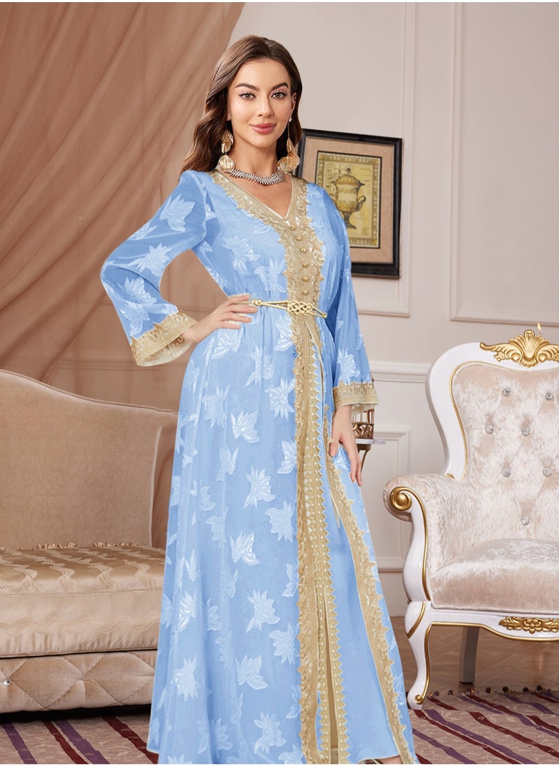 Printing Abaya Dress for Women Dubai Sadui Fancy Moroccan Kaftan Wedding Attire Collection