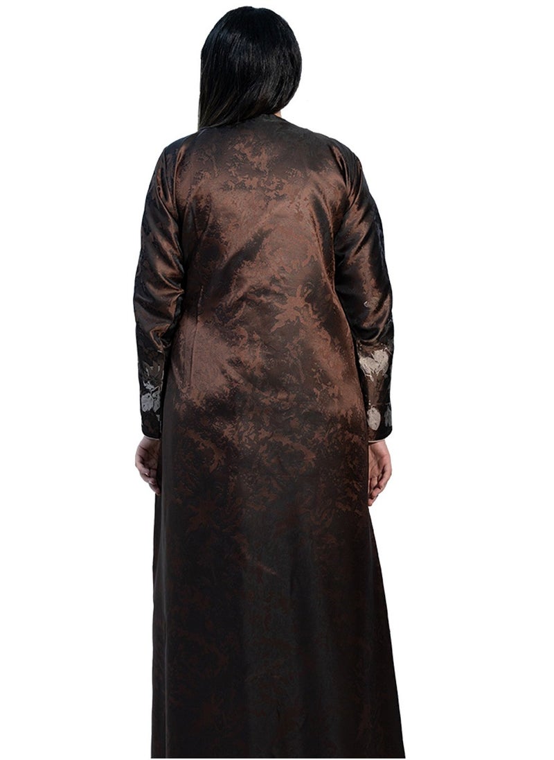 Floral print Jacquard abaya-664