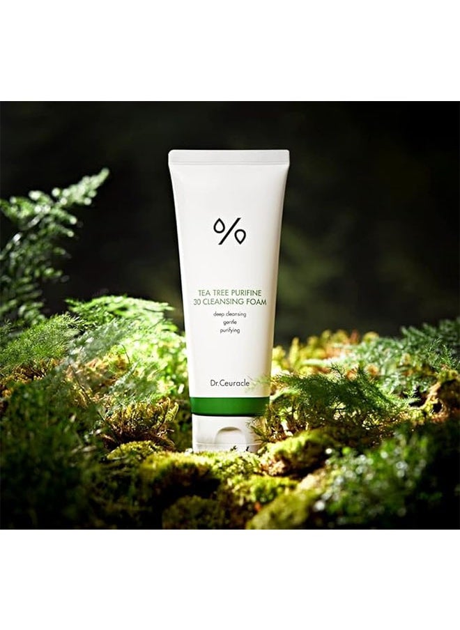 Tea Tree Purifine Cleansing Foam, Mild Gel to Foam Cleanser with Tea Tree Extract, Soothing, Sebum Control, Hydration for Sensitive, Daily Hydrating Skin Anti Acne