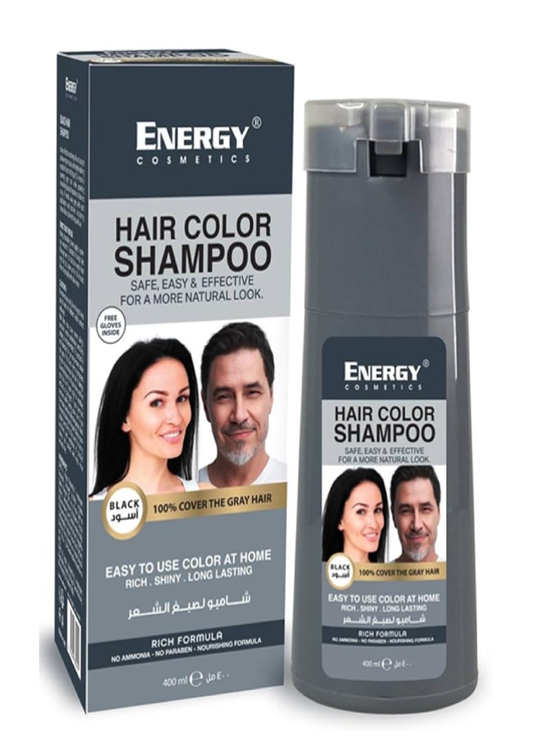 Energy Hair Color Shampoo (Black) 400ml