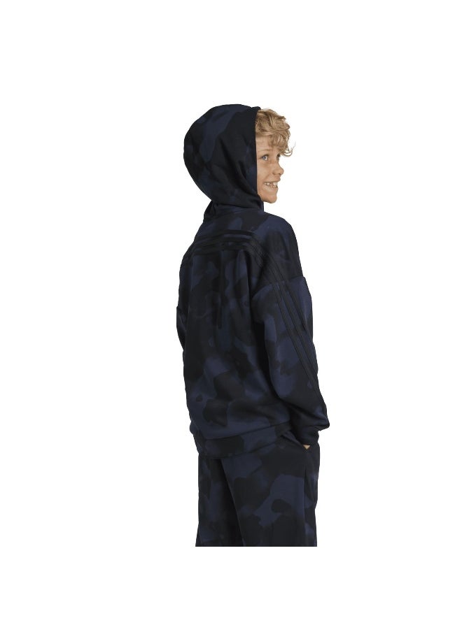 adidas J Fi Aop Hd Black Training Sweatshirts 7-8Y
