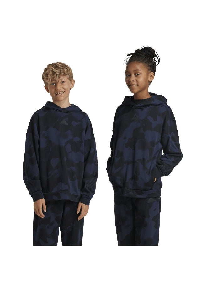 adidas J Fi Aop Hd Black Training Sweatshirts 7-8Y