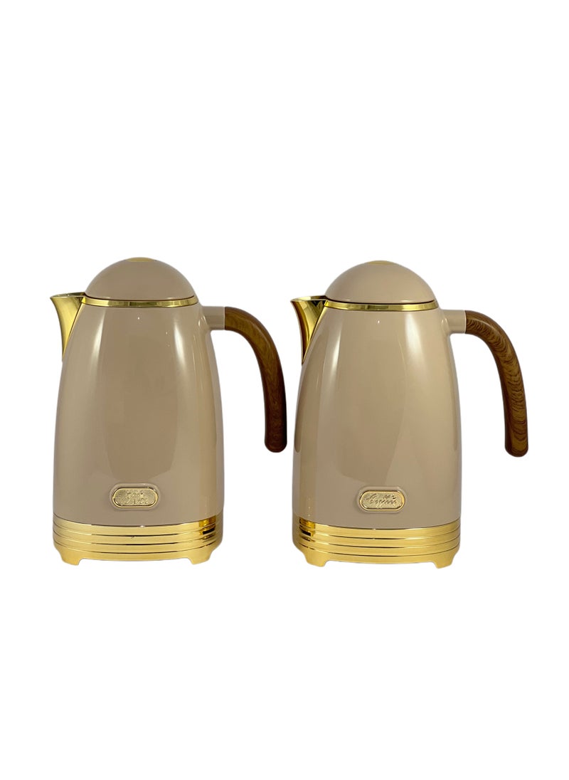 Flask 1/1L – 2 Pieces Stainless Steel Flask Set – Premium Hot & Cold Beverage Flasks with Long-Lasting Insulated Design