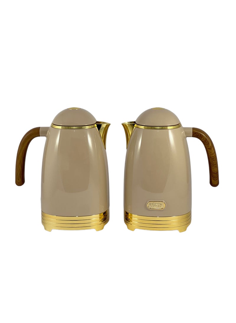 Flask 1/1L – 2 Pieces Stainless Steel Flask Set – Premium Hot & Cold Beverage Flasks with Long-Lasting Insulated Design