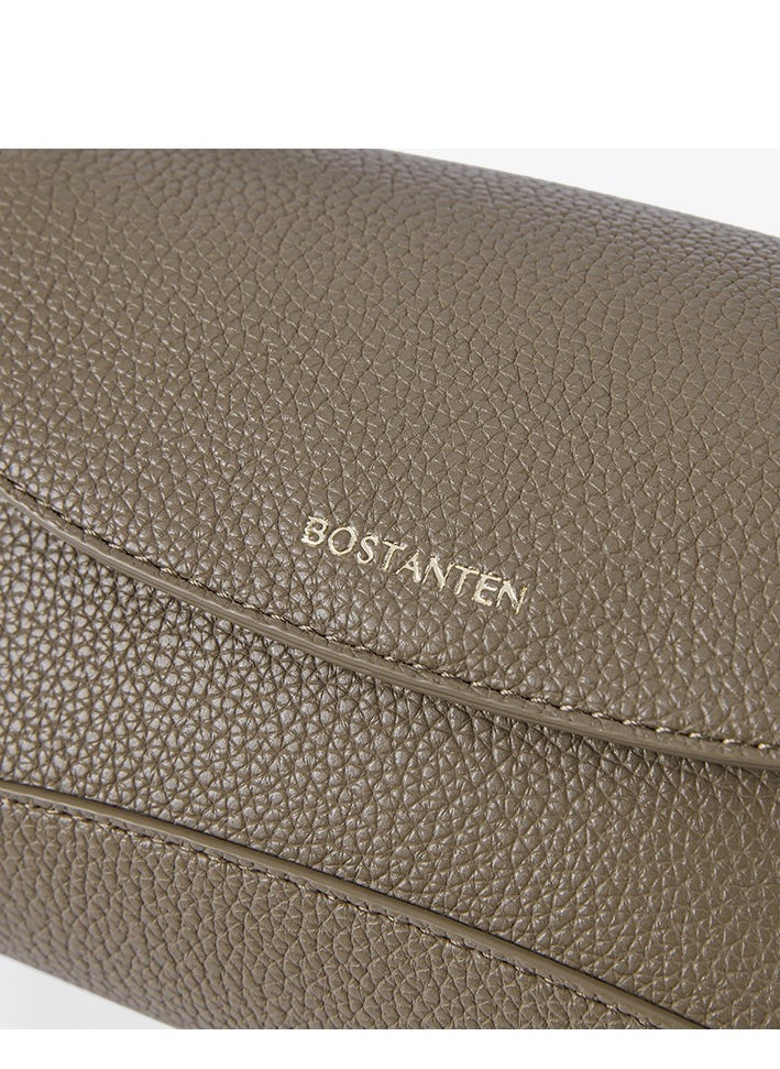 BOSTANTEN Vegan Leather Satchel Bag – Quilted Crossbody Purse for Women, Small Tote Shoulder Handbag with Detachable Strap / Brown