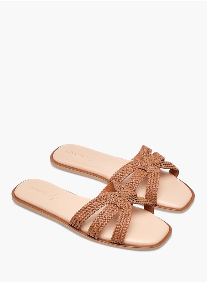 Women's Textured Slip-On Flat Sandals