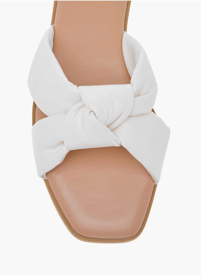 Women's Knot Detail Slip-On Flat Sandals