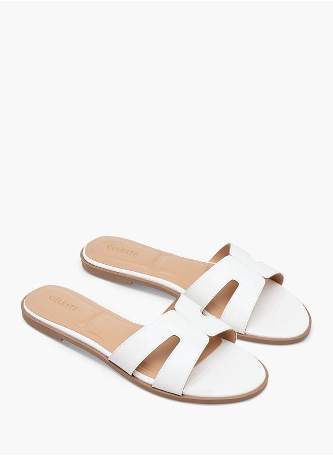 Women's Textured Slip-On Flat Sandals