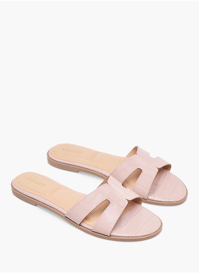 Women's Textured Slip-On Flat Sandals