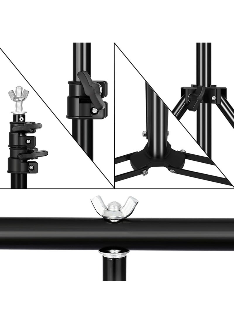 Professional Photography Photo Backdrop Stand T-Shape Background Frame Support Stand with Clamps for Video Studio