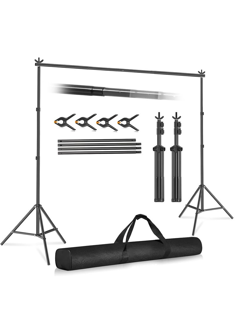 Photo Backdrop Stand Kit Photography Kit Adjustable Background Stand Support System for Studio Photoshoot Photography Backdrop Background Bracket Wedding Party 2.6 x 3 M