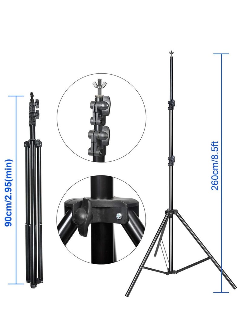 Photo Backdrop Stand Kit Photography Kit Adjustable Background Stand Support System for Studio Photoshoot Photography Backdrop Background Bracket Wedding Party 2.6 x 3 M