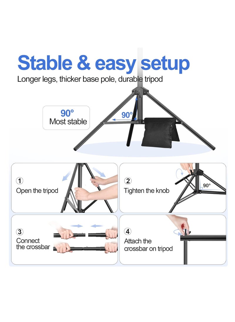 Photo Backdrop Stand Kit Photography Kit Adjustable Background Stand Support System for Studio Photoshoot Photography Backdrop Background Bracket Wedding Party 2 x 3 M