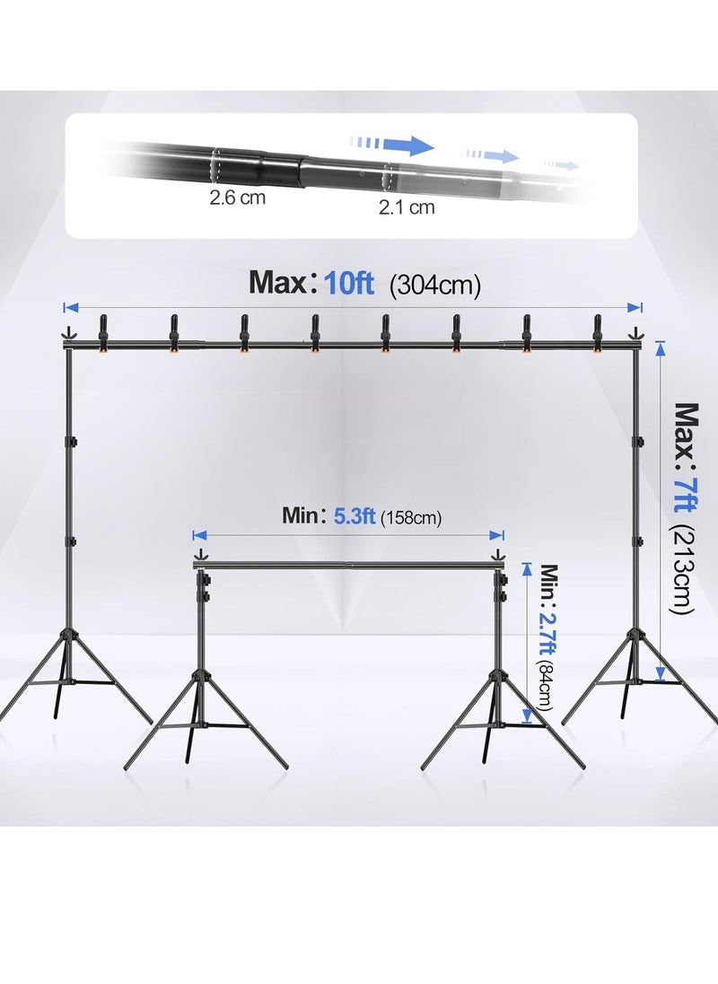 Photo Backdrop Stand Kit Photography Kit Adjustable Background Stand Support System for Studio Photoshoot Photography Backdrop Background Bracket Wedding Party 2 x 3 M